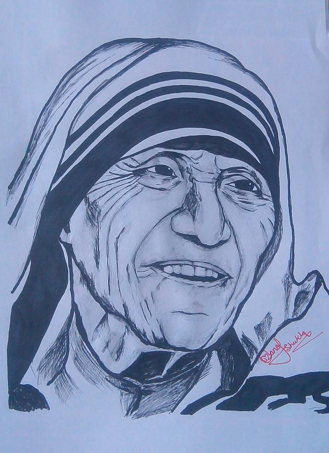 654x900 mother teresa drawing - Mother Teresa Drawing