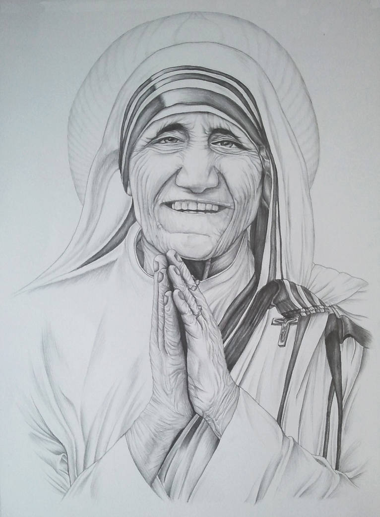 766x1043 drawing - Mother Teresa Drawing