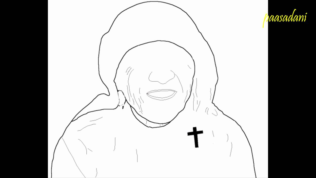 1280x720 mother teresa speed drawing - Mother Teresa Drawing