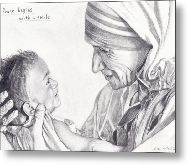 600x527 mother teresa with a baby drawing - Mother Teresa Drawing