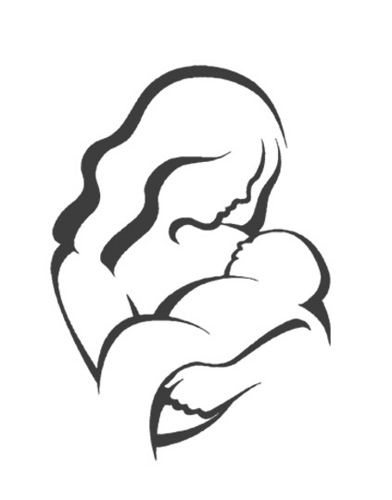 392x500 Mother And Baby Line Drawing - Mother With Baby Drawing
