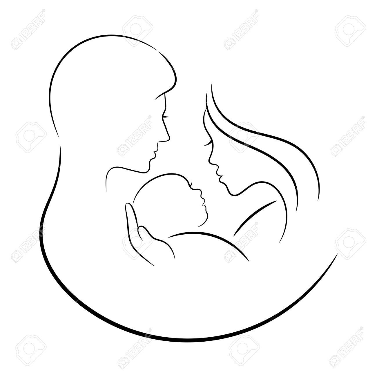 1300x1300 Huge Collection Of 'mother Father And Baby Drawing' Download More - Mother With Baby Drawing