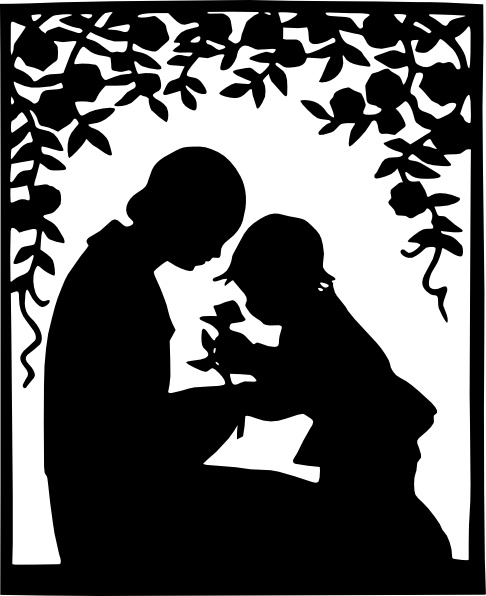 486x596 Mother And Child Silhouette Clip Art Free Vector In Open Office - Mother With Child Drawing