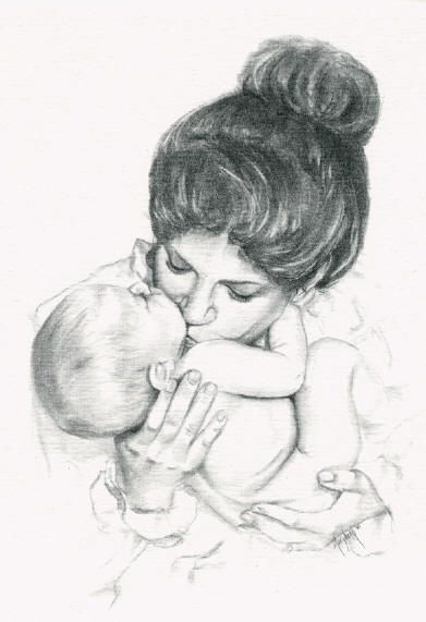 391x571 motherhood necessity or choice mother + child mother art - Mother With Child Drawing