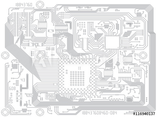500x375 circuit board vector computer drawing - Motherboard Drawing