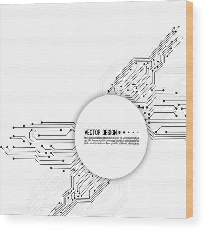 656x740 vector electronic motherboard wood print - Motherboard Drawing