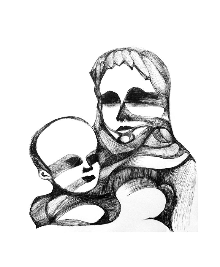 741x900 Motherhood Drawing - Motherhood Drawing
