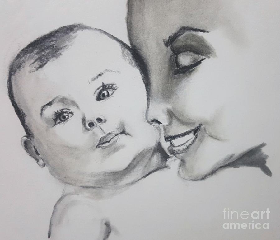 900x771 Motherhood Drawing - Motherhood Drawing