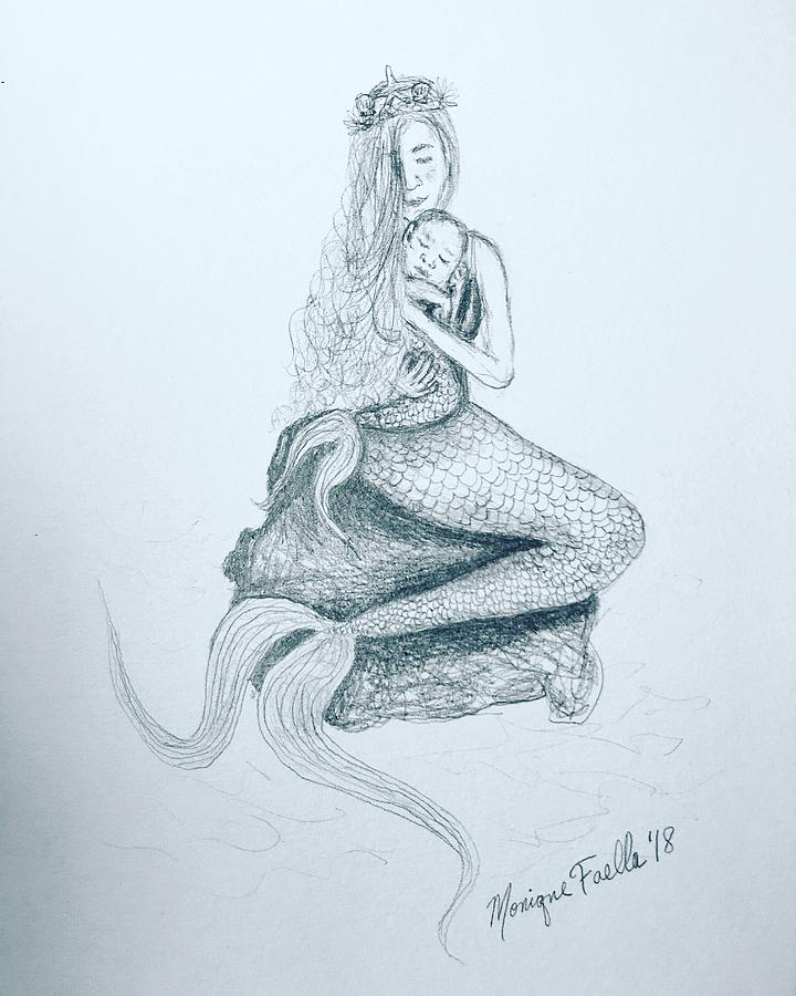720x900 Motherhood Mermaid Drawing - Motherhood Drawing