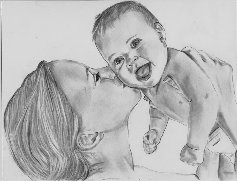 900x687 Sweet Motherhood Drawing - Motherhood Drawing