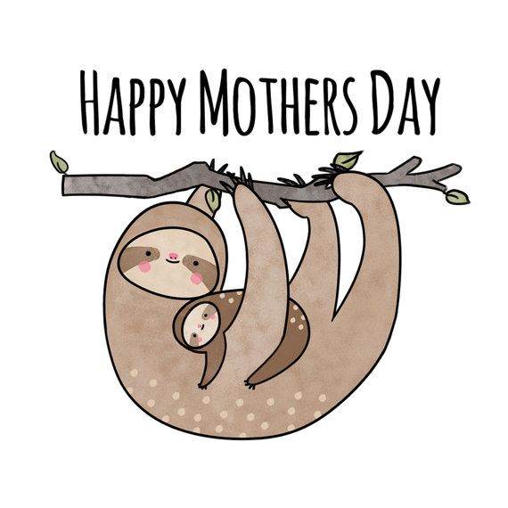 570x570 happy mothers day card, sloth greeting card - Mothers Day Card Drawing