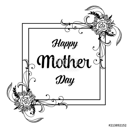 500x500 happy mothers day card bright spring concept illustration - Mothers Day Card Drawing