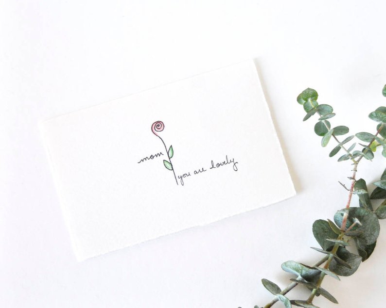 794x635 mother's day card simple rose drawing mom you are etsy - Mothers Day Card Drawing