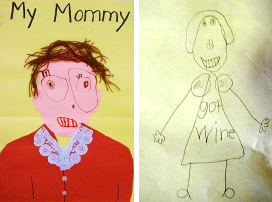 550x408 mother's day cards children's funny drawings and notes - Mothers Day Drawings