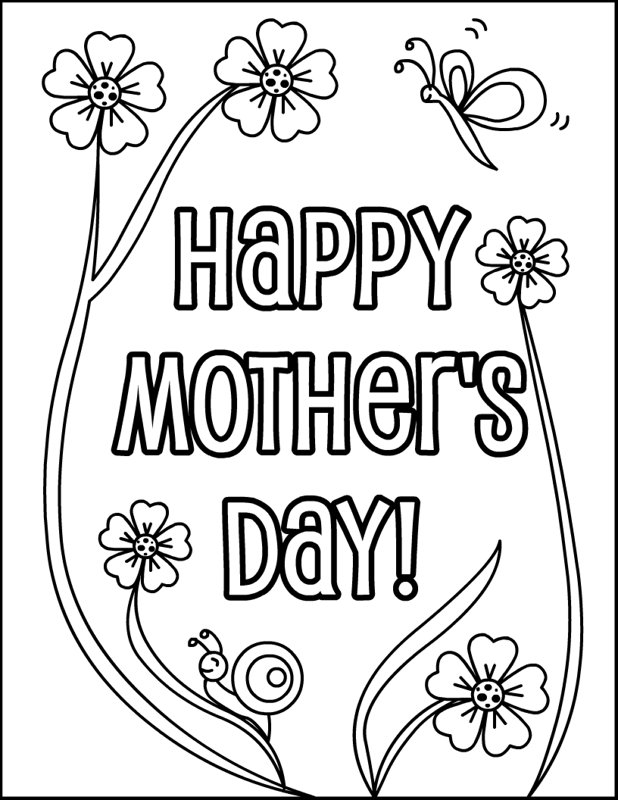 618x800 Mother Day Coloring Card Best Drawing Coloring Worksheets - Mothers Day Drawings