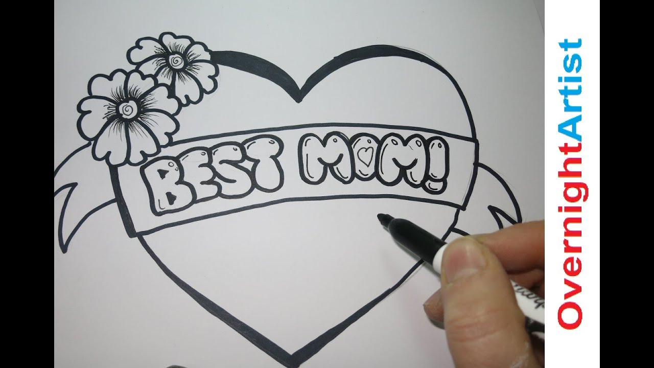 1280x720 Draw Best Mom - Mothers Day Drawings