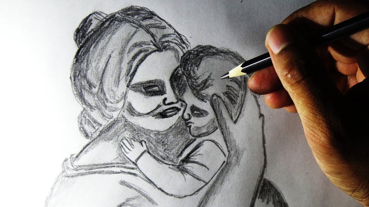 1280x720 How To Draw Mothers Love - Mothers Love Drawing