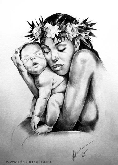 493x690 Mother's Love - Mothers Love Drawing