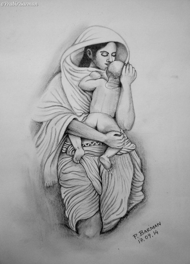650x900 Mother's Love Painting - Mothers Love Drawing