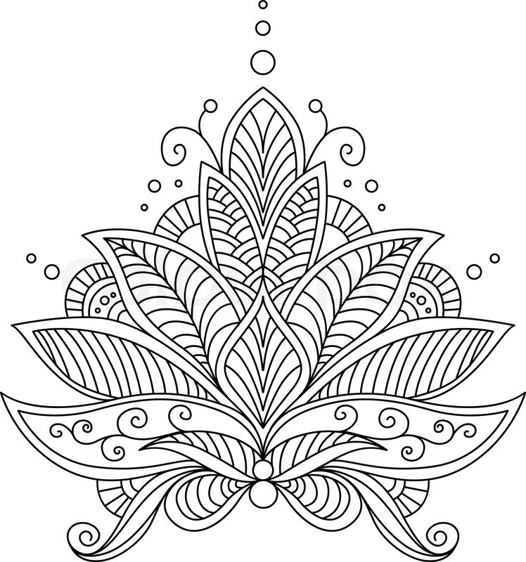 748x800 Intricate Delicate Floral Design Motif Stock Vector Colourbox - Motif Drawing