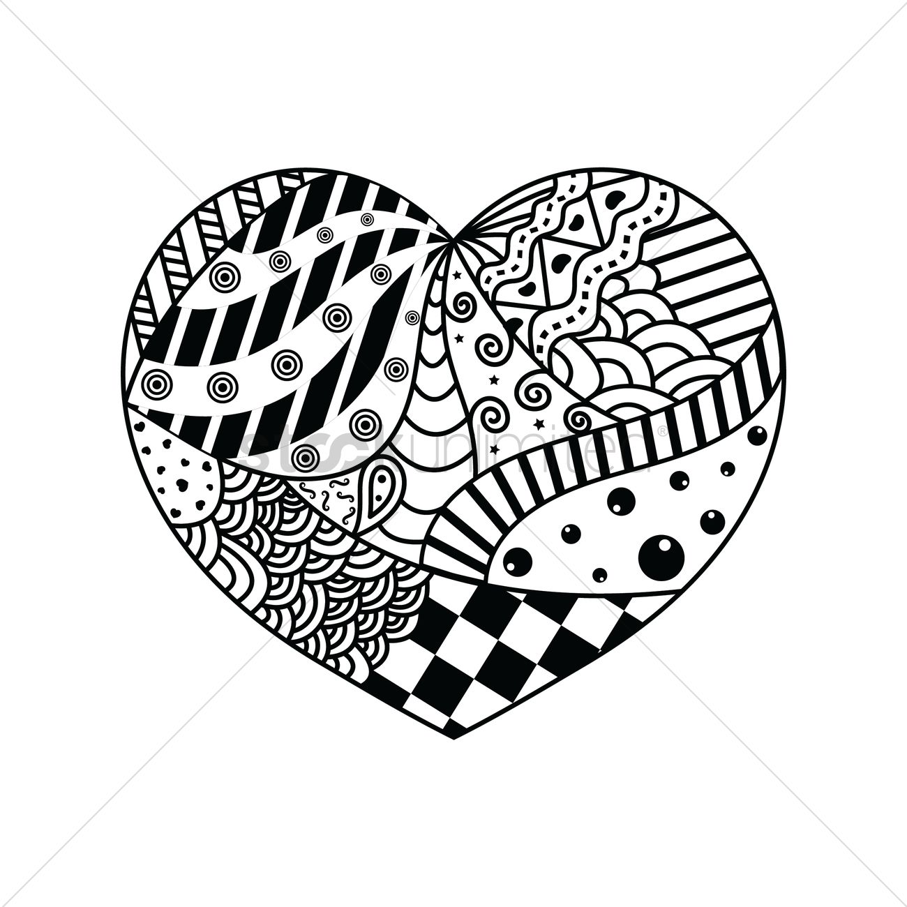 1300x1300 Decorative Heart Design Vector Image - Motif Drawing