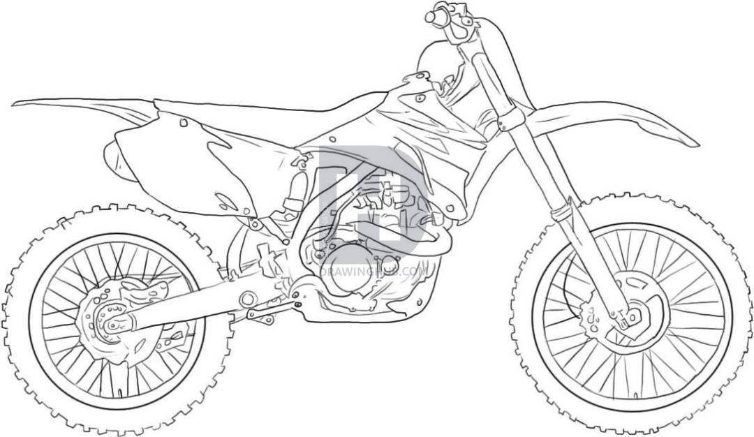 1080x626 How To Draw A Dirt Bike, Step - Motocross Drawing