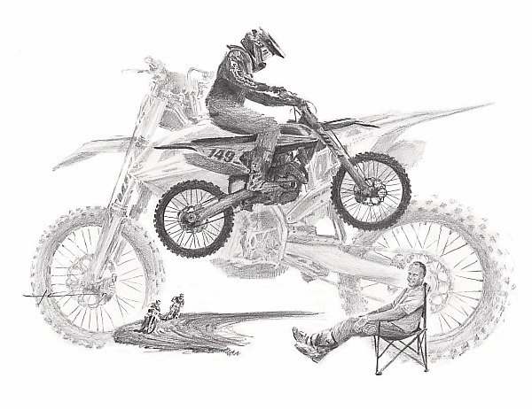600x462 Motocross Collage Drawing - Motocross Drawing