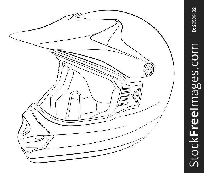709x600 motocross helmet drawing - Motocross Helmet Drawing