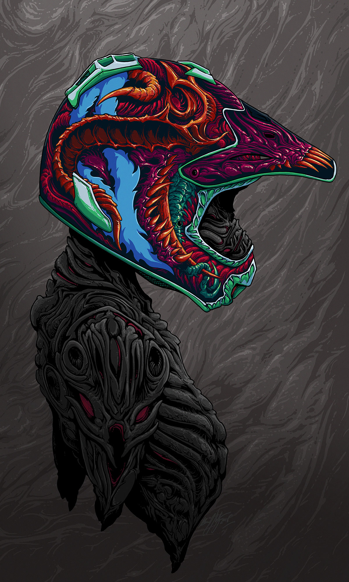 1200x2000 Brock Hofer - Motocross Helmet Drawing