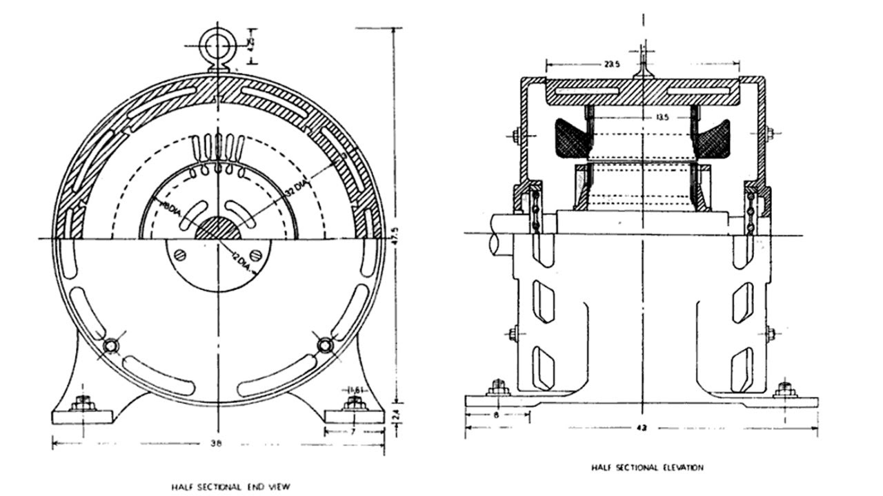 1280x720 slip ring and squirrel cage induction motor - Motor Drawing