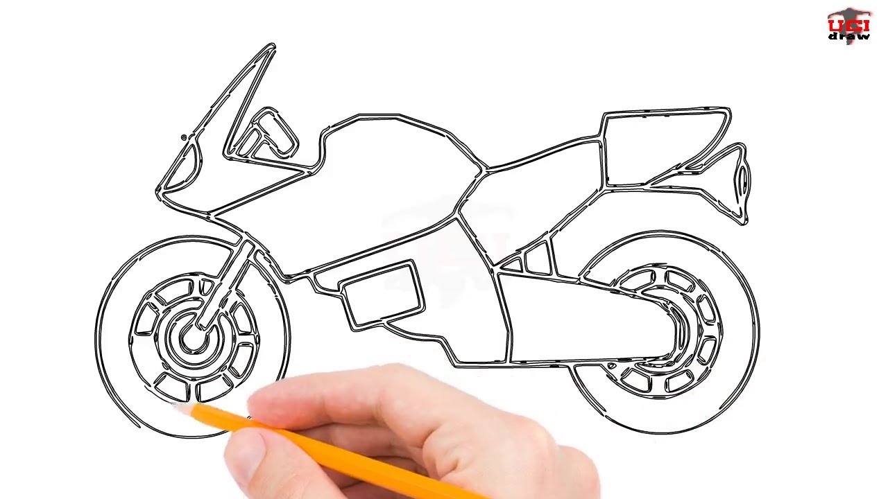 1280x720 how to draw a motorcycle step - Motorbike Drawing