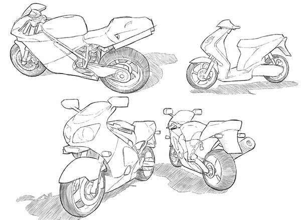 600x440 motorbike drawing techniques on behance - Motorbike Drawing