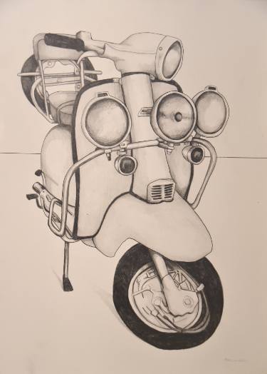 375x524 motorbike drawings for sale saatchi art - Motorbike Drawing