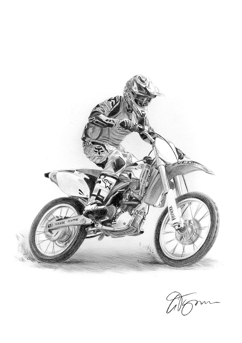 1000x1414 pencil drawing of a motorbike - Motorbike Drawing