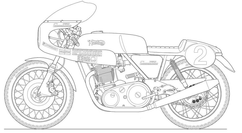 1024x566 Dirt Bike - Motorbike Drawing Outline