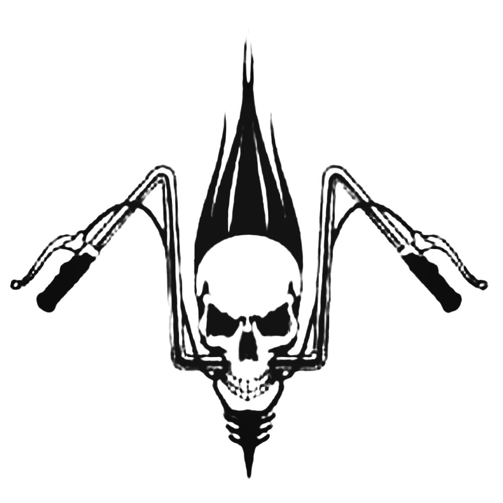 1000x1000 skull motorcycle chopper decal sticker - Motorcycle Chopper Drawing