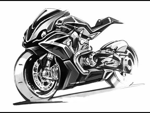 480x360 How To Draw A Bmw Motorcycle With Pencil - Motorcycle Design Drawing