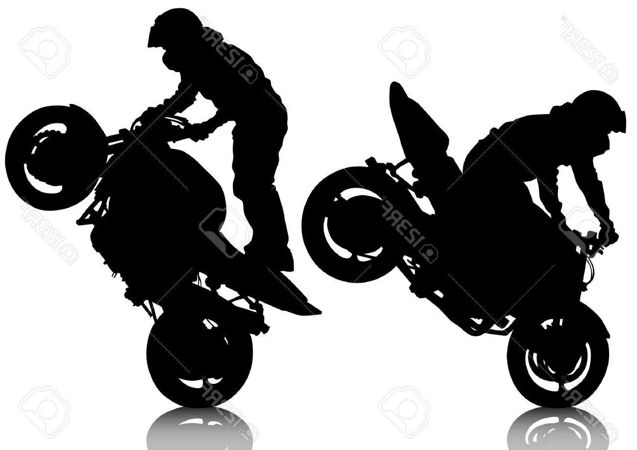 Трюки на мотоцикле силуэт