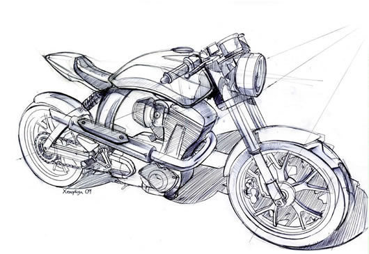 530x365 How To Design And Create A Scale Motorcycle Model Steps - Motorcycle Design Drawing