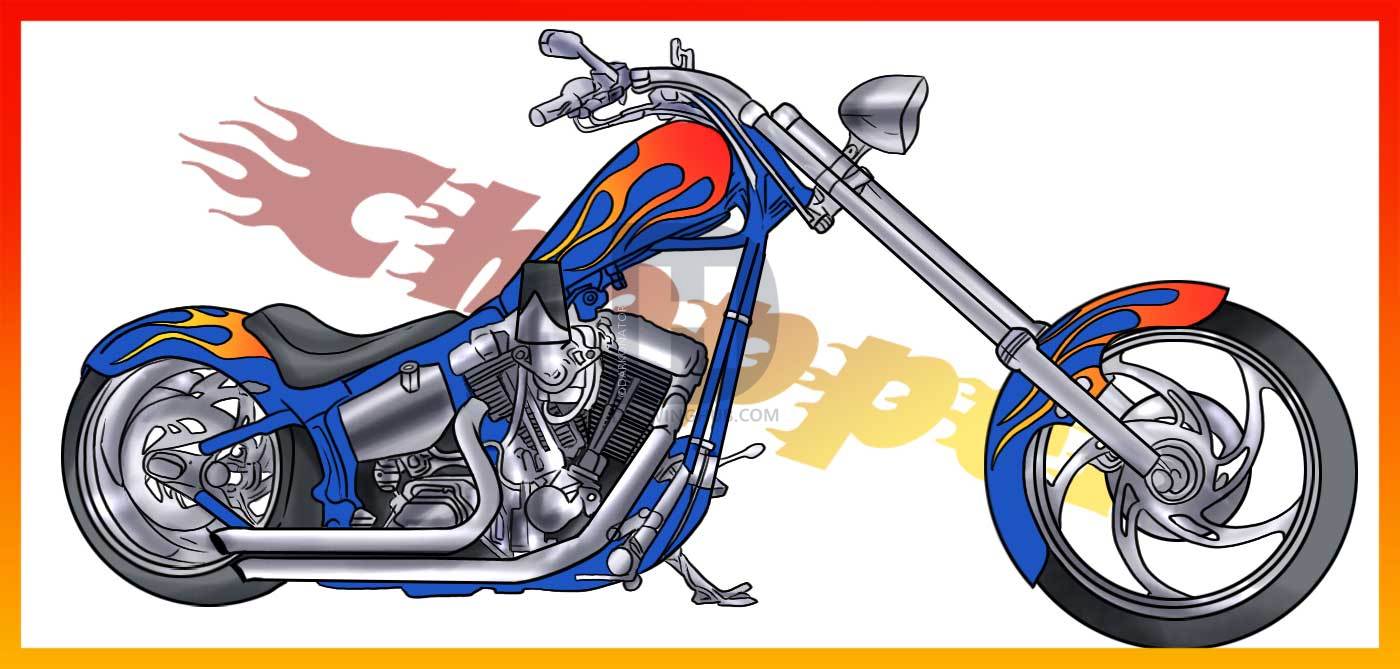 1400x669 How To Draw A Motorcycle, Step - Motorcycle Drawing