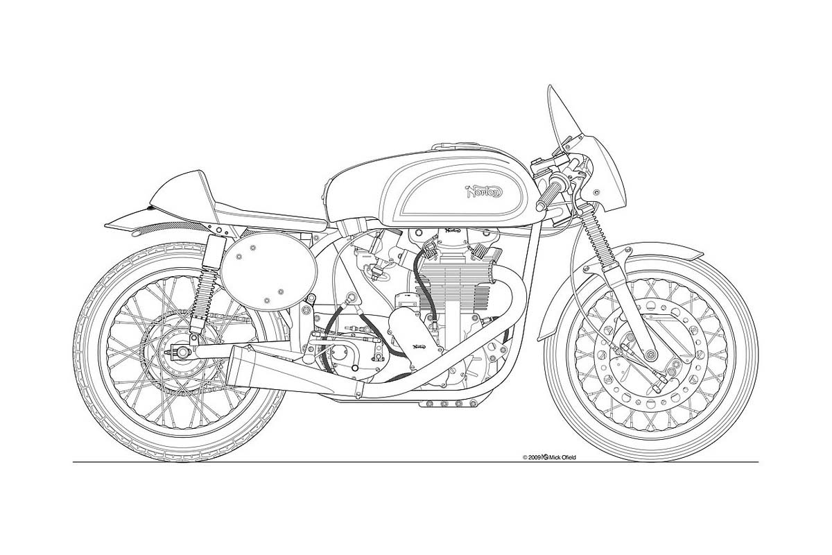 1200x800 Photos Some Classic Motorcycle Line Art Drawings - Motorcycle Drawing