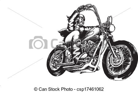 450x301 Pirate Riding Amercian Motorcycle Sportster, Pirate, Vector, Line - Motorcycle Drawing