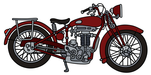 600x300 rtero motorcycle drawing vectors material free download - Motorcycle Drawing