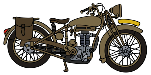 600x300 rtero motorcycle drawing vectors material free download - Motorcycle Drawing