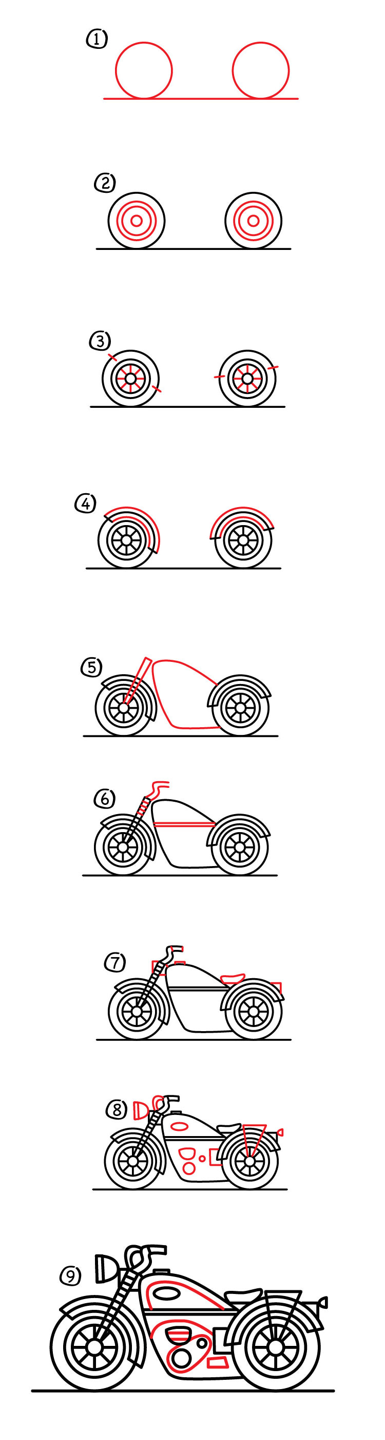 750x2800 easy motorcycle drawing how to draw a motorcycle - Motorcycle Drawing Easy