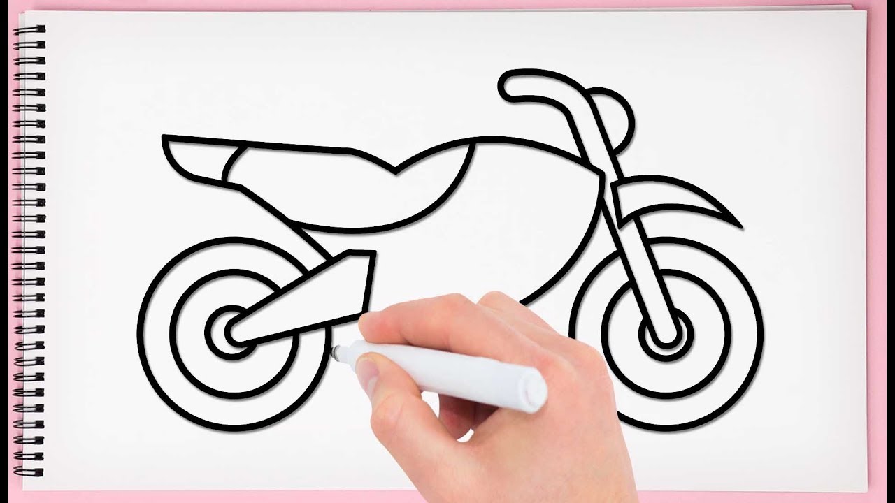 1280x720 How To Draw Bike Step - Motorcycle Drawing Easy