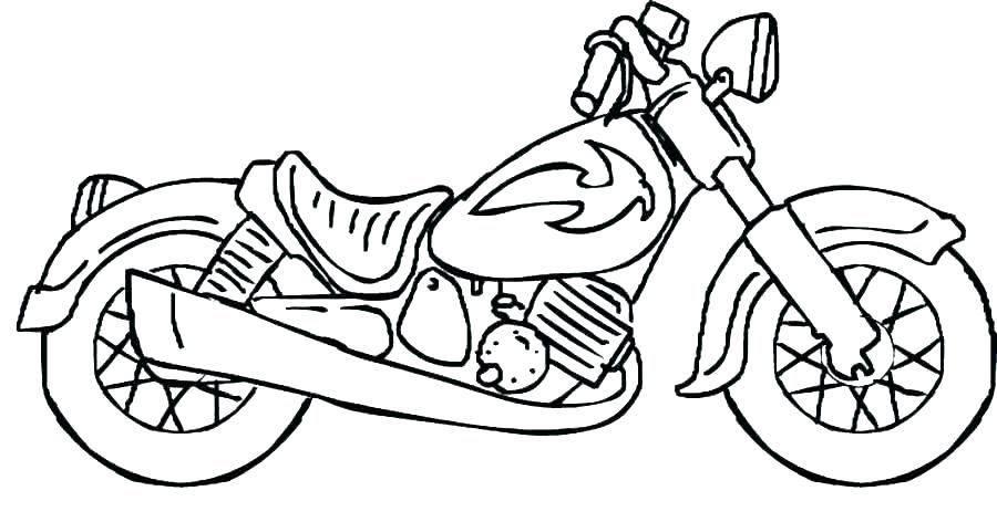900x472 Motorbike Coloring Pages Motorcycles Drawing At Free For Personal - Motorcycle Drawing Easy