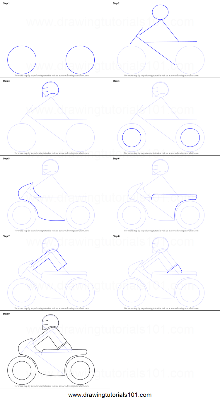 751x1376 How To Draw A Motorcycle For Kids Printable Step - Motorcycle Drawing For Kids