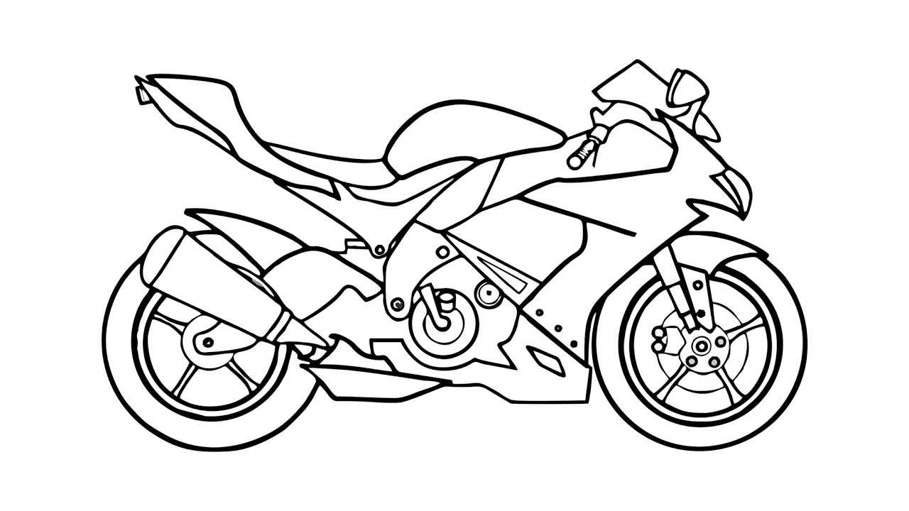 1280x720 Huge Collection Of 'motorcycle Easy Drawing' Download More Than - Motorcycle Drawing For Kids