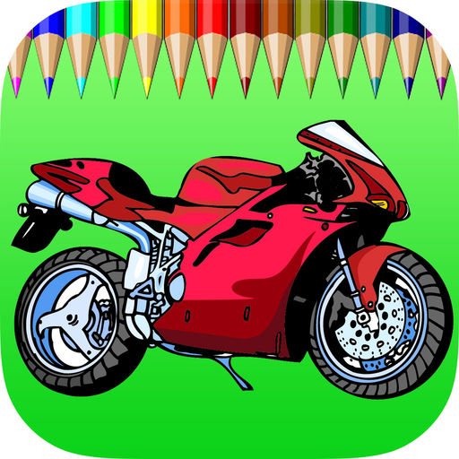 512x512 Motorcycle Coloring Book For Kids - Motorcycle Drawing For Kids